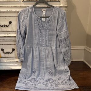 Tommy Bahama Light Blue Embroidered Tunic Dress